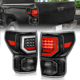 ANZO 07-11 Toyota Tundra Full LED Taillights Black Housing Clear Lens G2 (w/C light Bars)