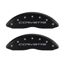 Load image into Gallery viewer, MGP 4 Caliper Covers Engraved Front &amp; Rear C6/Corvette Red finish silver ch