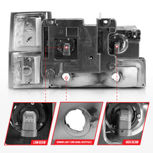 Load image into Gallery viewer, ANZO 88-98 Chevrolet C1500 Crystal Headlights Chrome w/ Signal and Side Marker Lights
