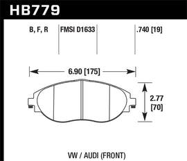 Hawk 15-16 Audi S3 Performance Ceramic Front Brake Pads