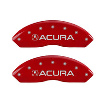 Load image into Gallery viewer, MGP 4 Caliper Covers Engraved Front &amp; Rear Acura Red finish silver ch